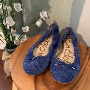 Sam Edelman Blue Perforated Felicia Flat - Size 7.5